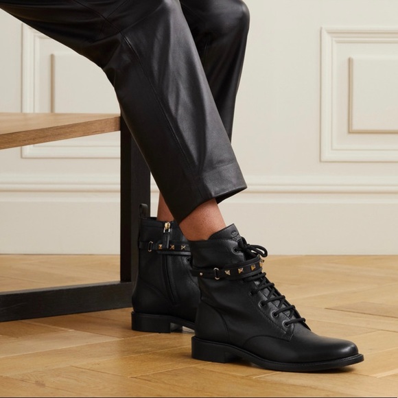 Valentino rock stud leather combat boots - Picture 9 of 12